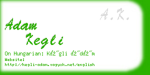 adam kegli business card